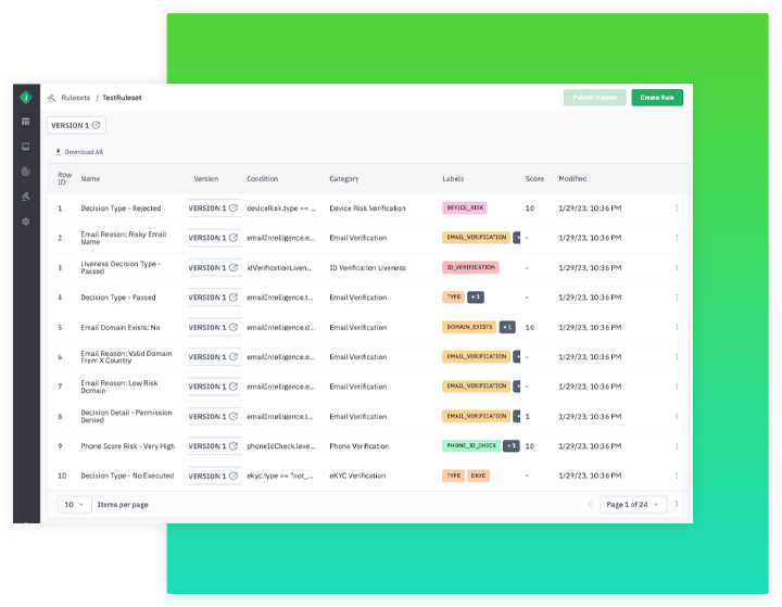 image of screenshot of Jumio's Self-Service Rules Editor